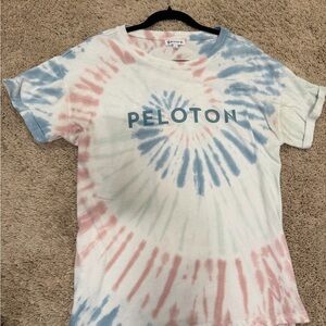 Peloton Pastel Tie-Dye Tee XL with cuffed sleeves